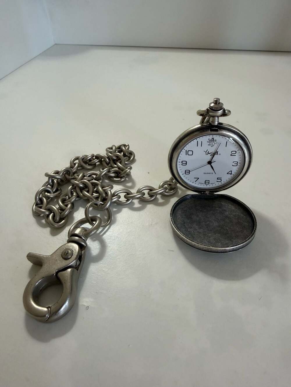 Yaga Quartz Pocket Watch with Lion Emblem and Chain